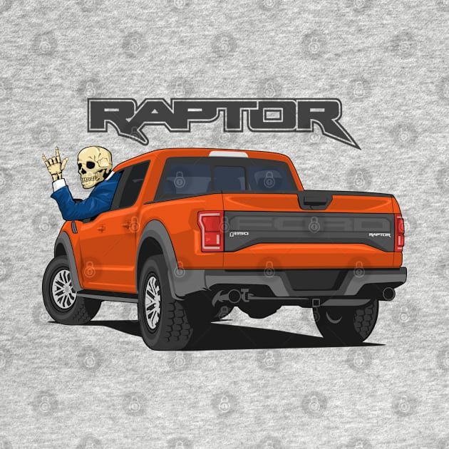 Truck ranger raptor f150 4x4 hand skull metal orange by creative.z